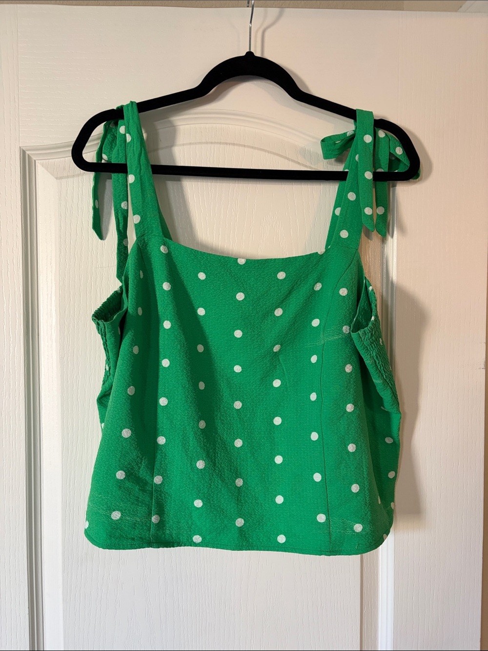 Old Navy Green Polka Dot Tie-Strap Tank